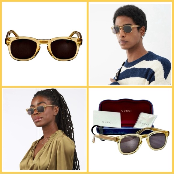 Gucci Sunglasses. Transparent Brown Frame w/ Grey Lenses. NEW - Picture 7 of 9